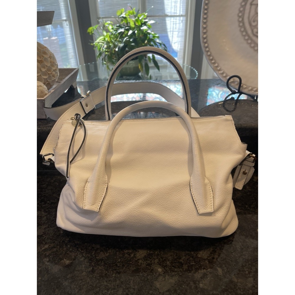 Dimoni Purse Shoulder Bag White Leather Hobo Bohemian Spanish Brand